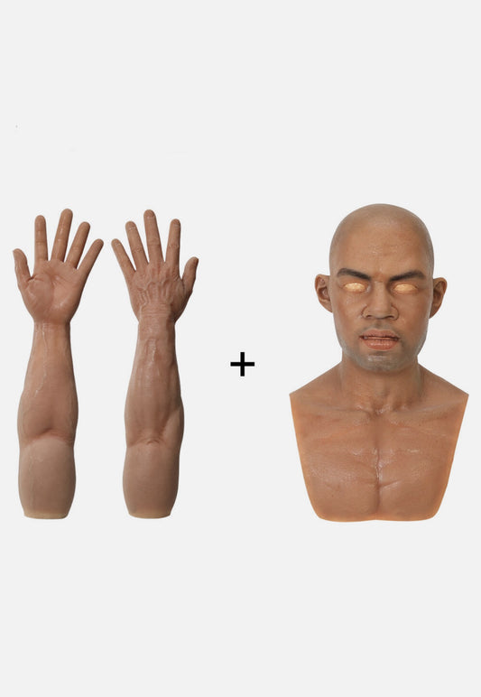 FL Silicone - Realistic Male Mask & Arm Set ( Dark Edition )