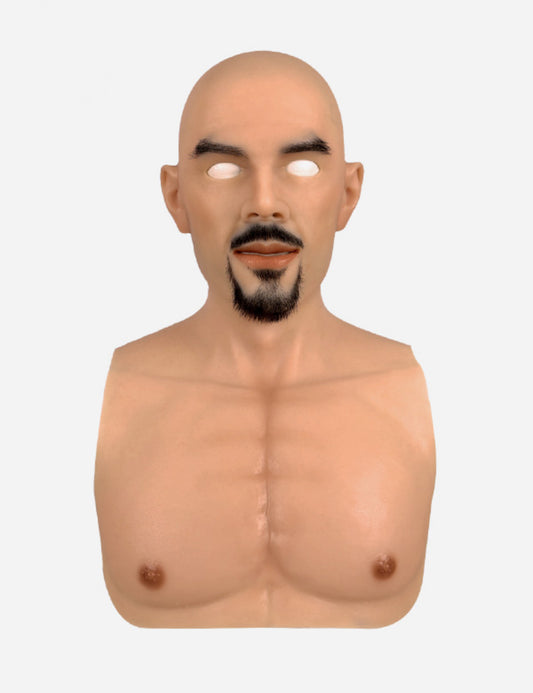 Elite Series Silicone Male Mask – Ultra-Realistic Bald Design with Goatee